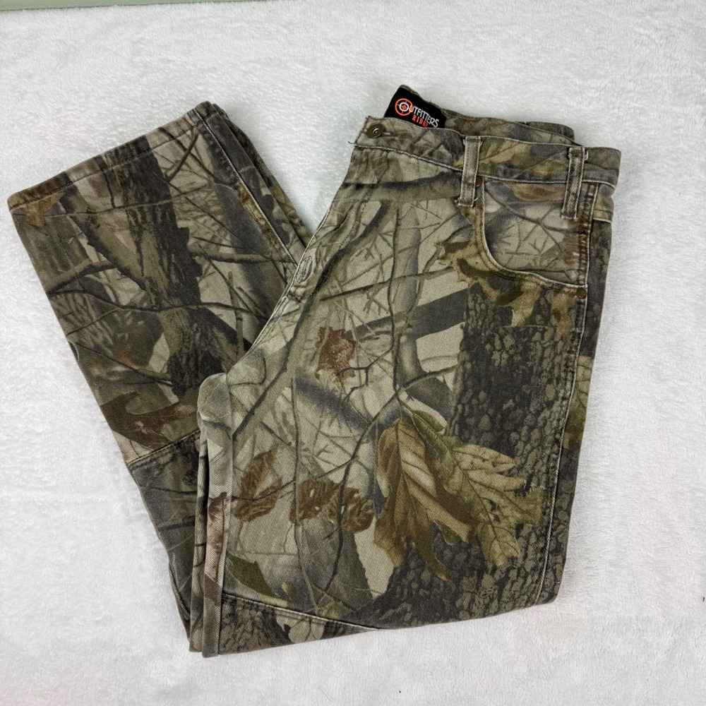 Outfitters Ridge Mens Camo Hunting Pants 36x30 Forest Camouflage Double Knee